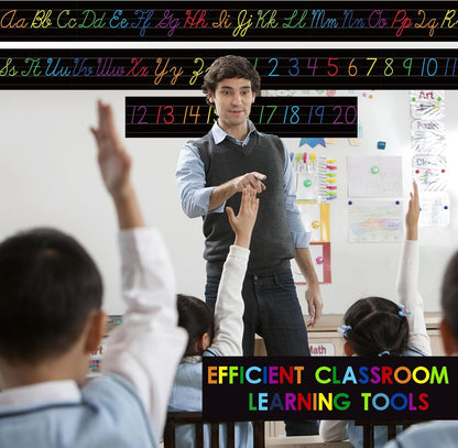 Alphabet for Classroom Wall - 15 PCS Crayon ABC Manuscript Alphabet Line for Classroom Wall Alphabet Bulletin Board Set for Pre School Elementary Classroom Homeschool, Playroom Bedroom Decorations