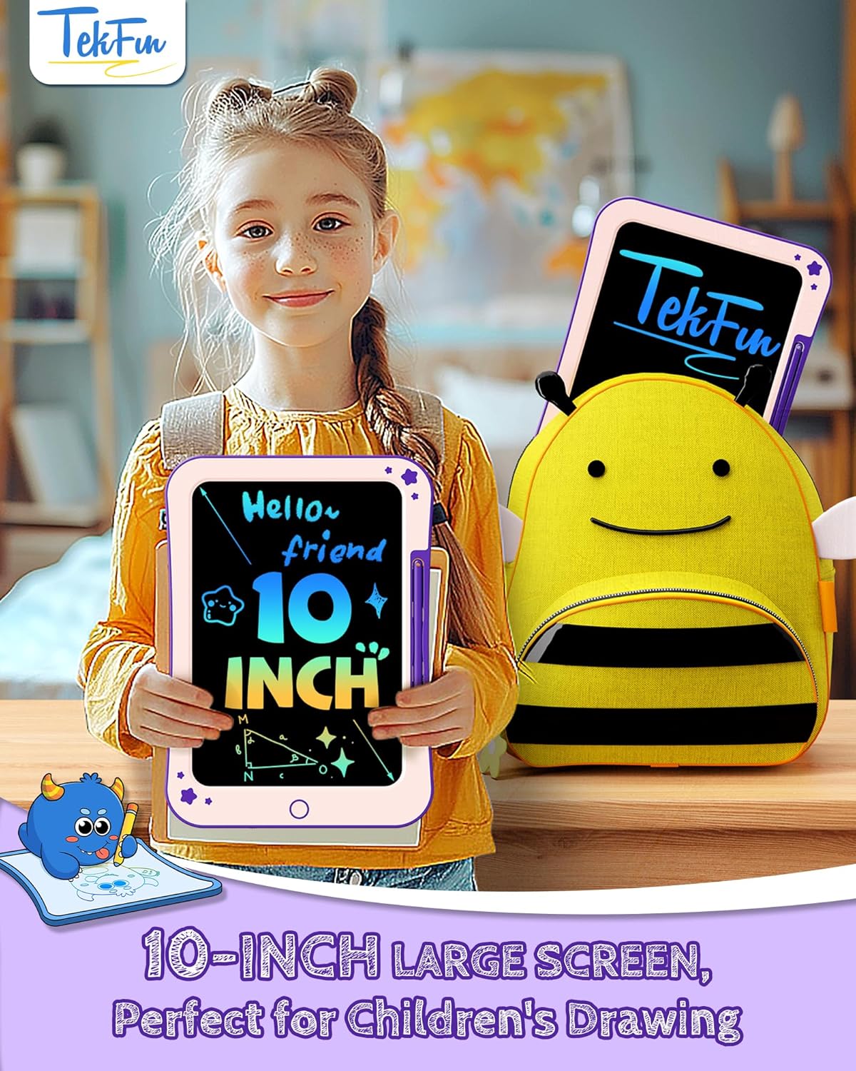 Birthday Gifts for Kids, 10inch LCD Writing Tablet Doodle Board, Mess Free Coloring Drawing Pad,Toddler Travel Toys, 3 4 5 6 7 8 Year Old Girl Birthday Gift, Christmas Easter Toys