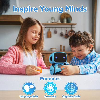 Contixo R1 Kids Robot Toy, Blue Interactive Smart Robots with Voice Control Talking Dancing Learning Touch Sensor Compact Educational Portable Toy for Boys Girls Toddlers 3-8 Years Old Birthday Gifts