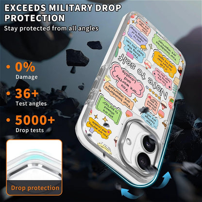 for iPhone 17 Pro Max Case [Compatible with Magsafe],Girls Women Clear Magnetic Case Silicone Shockproof Protective Cover with Pattern Colorful Motivational Letters