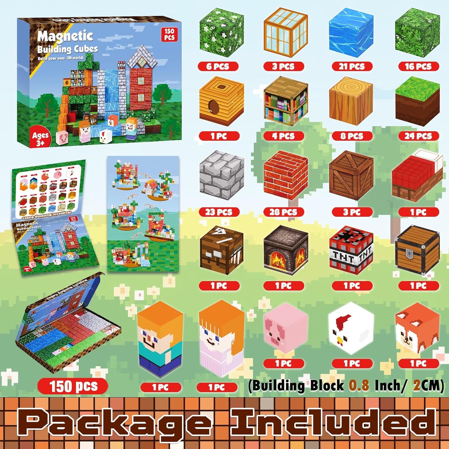 Annexfun Magnetic Blocks - 100PCS Build Magnetic Dark Mechanical Guardian Castle - Magnetics Toys for Montessori Toddler Christmas Birthday Gifts - STEM Sensory Toys for 3 4 5 6 7 8 9 10 Year Old Boys
