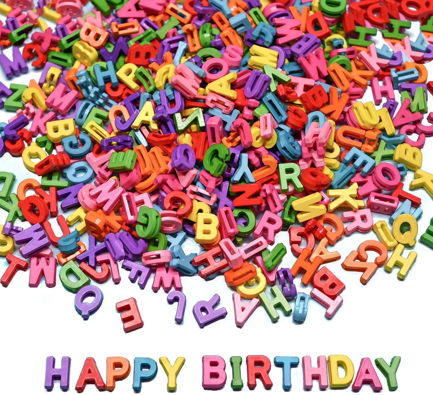 300+ Pieces 9x12mm Big Large Alphabet Letter Beads Charms A-Z Mixed Plastic Shape Loose Bead for Jewelry Making Bracelets Necklaces Key Chains (Classic Solid Colors)