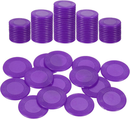 uxcell 100Pcs Plastic Poker Chips, 1 Inch Mini Bingo Chips Learning Counters Counting Counters Disks Markers Opaque Game Tokens for Game Play Math Counting, Blue, Pattern