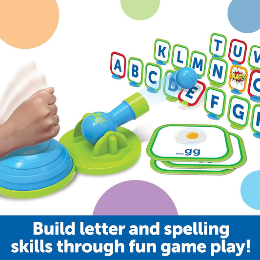 Learning Resources Alphablasters Letter and Spelling Game - 85 Pieces, Ages 4 and Up Toddler Preschool Learning, Educational Indoor Games, Preschool Alphabet, Toddler Brain Games