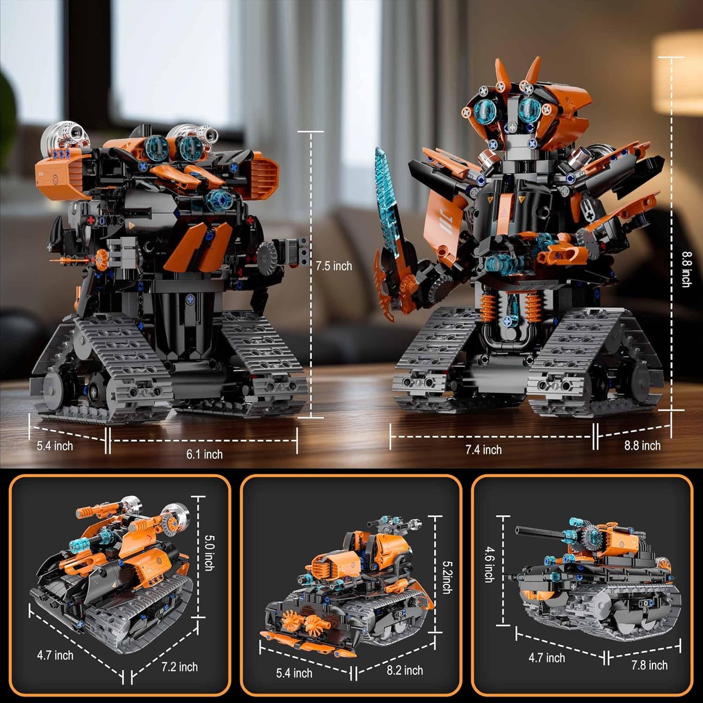 STEM Building Toys for Kids 6-14, 5in1 STEM Robot Building Kit for Kid, Remote & APP Controlled Tank Bulldozer Robot Building Blocks Set Birthday Xmas Gifts Ideas for Boys Girls (689PCS)