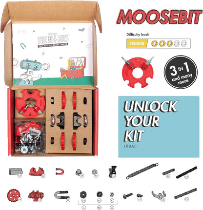 The Off Bits Erector Set: Animal Mini STEM Toys for Kids 6+, Toy Building Sets with Nuts & Bolts, STEM Building Toys Gifts for Boys and Girls (Blue Elephant)