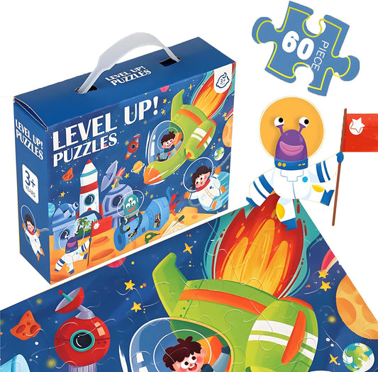 Floor Puzzle for Kids Ages 4-8, Solar System Jigsaw Puzzles, 60 Piece Space Large Puzzles Geography Educational Toys for Boys and Girls, Puzzle for Kids Learning Games