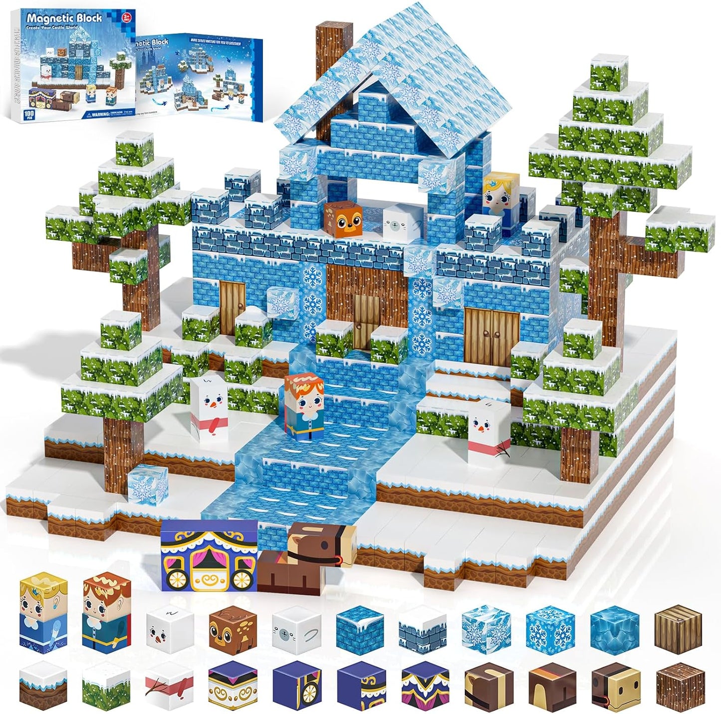 Magnetic Blocks, Magnetic Building Blocks Gryxpox, Magnet Tiles with Adventure World Blocks Toy, Magnetic Blocks For Kids Ages 4-8, STEM Sensory Toys for Ages 3+ Toddlers Kids Girl Boys Birthday Gifts