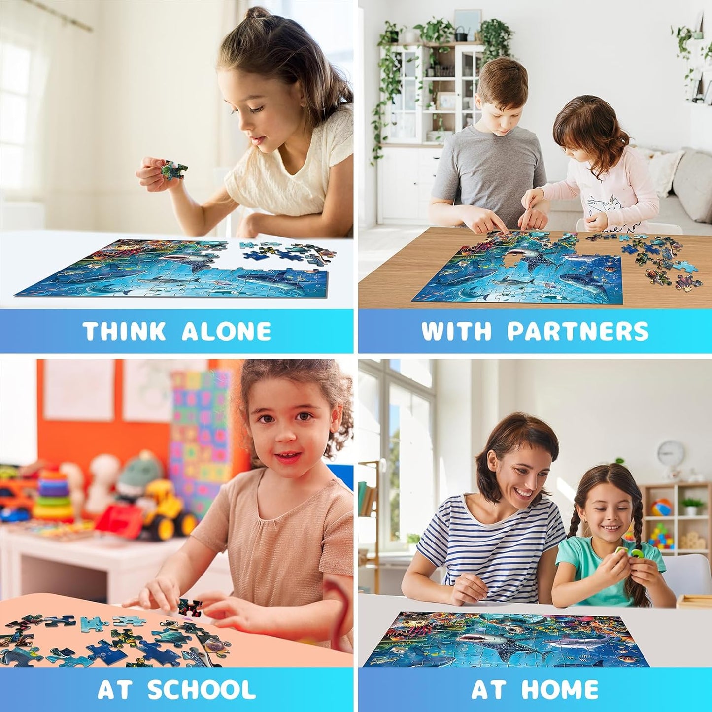 Puzzles for Kids Ages 6-8 8-10, Underwater World Ocean Puzzles 100 Pieces for Kids Learning Educational Puzzle Toys for Boys and Girls