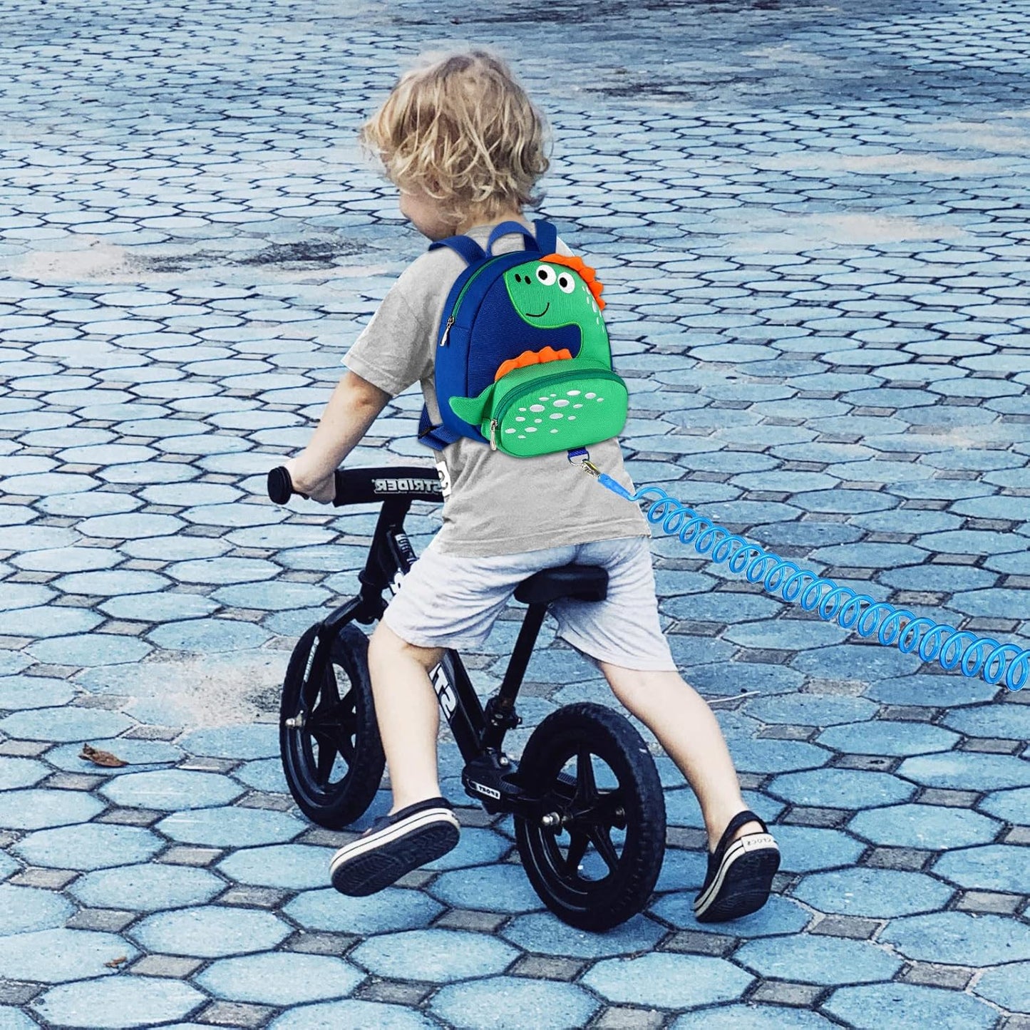 Accmor Toddler Harness Backpack Leash, Cute Dinosaur Backpacks with Anti Lost Wrist Link, Cute Mini Child Backpack Wristband Tether Strap and Protection Leashes for Boys Girls Aged 1-3 Years