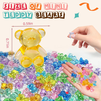 HAPTIME 240 Pcs Valentines Bears, Mini Resin Animals, Cute Trinkets, Counting Bears,Small Figures for Kids, Tiny Toys, Miniature Figurines, Resin Animals to Hide, Teddy Bears Bulk