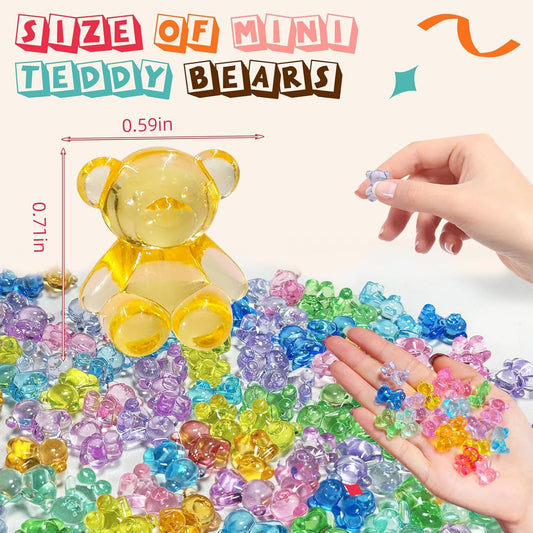 HAPTIME 240 Pcs Valentines Bears, Mini Resin Animals, Cute Trinkets, Counting Bears,Small Figures for Kids, Tiny Toys, Miniature Figurines, Resin Animals to Hide, Teddy Bears Bulk