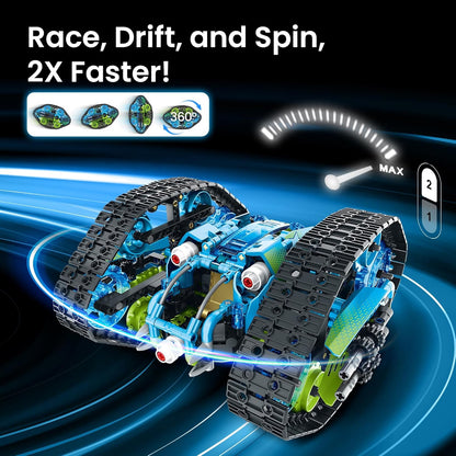 Sillbird Robot Car Building Kit with Remote Control STEM Gifts for Boys Ages 8-14, Technic Coding Stunt Racer Toys for Kids Birthday, Buildable 5in1 Models with 662 Pieces