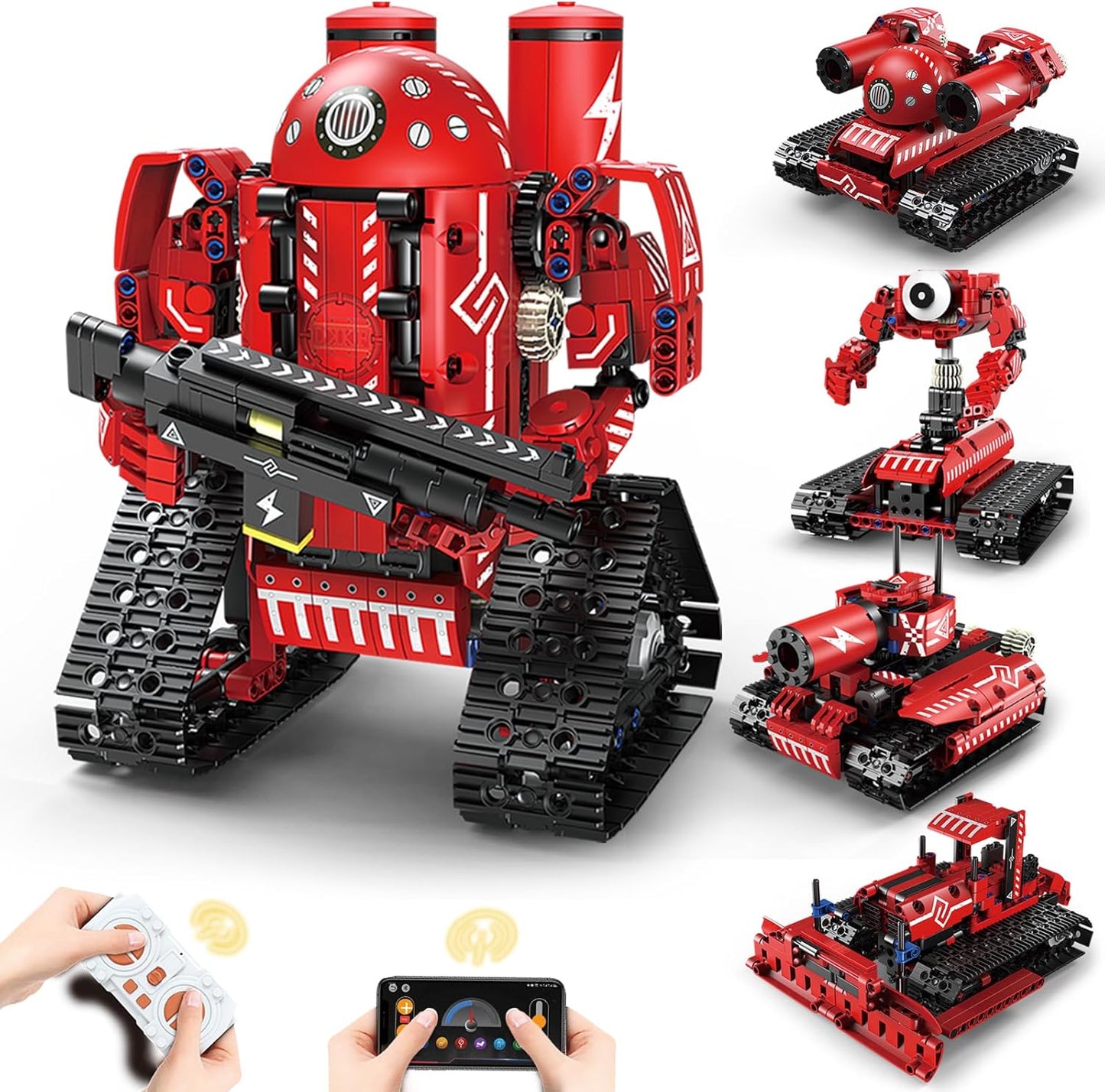 STEM Robot for Kids Ages 8-14, 5-in-1 Remote Control and APP Programmable Robot Toys - 720 Pcs DIY Building Science Educational Kit, Building Block Birthday Present for Teen Boys Girls