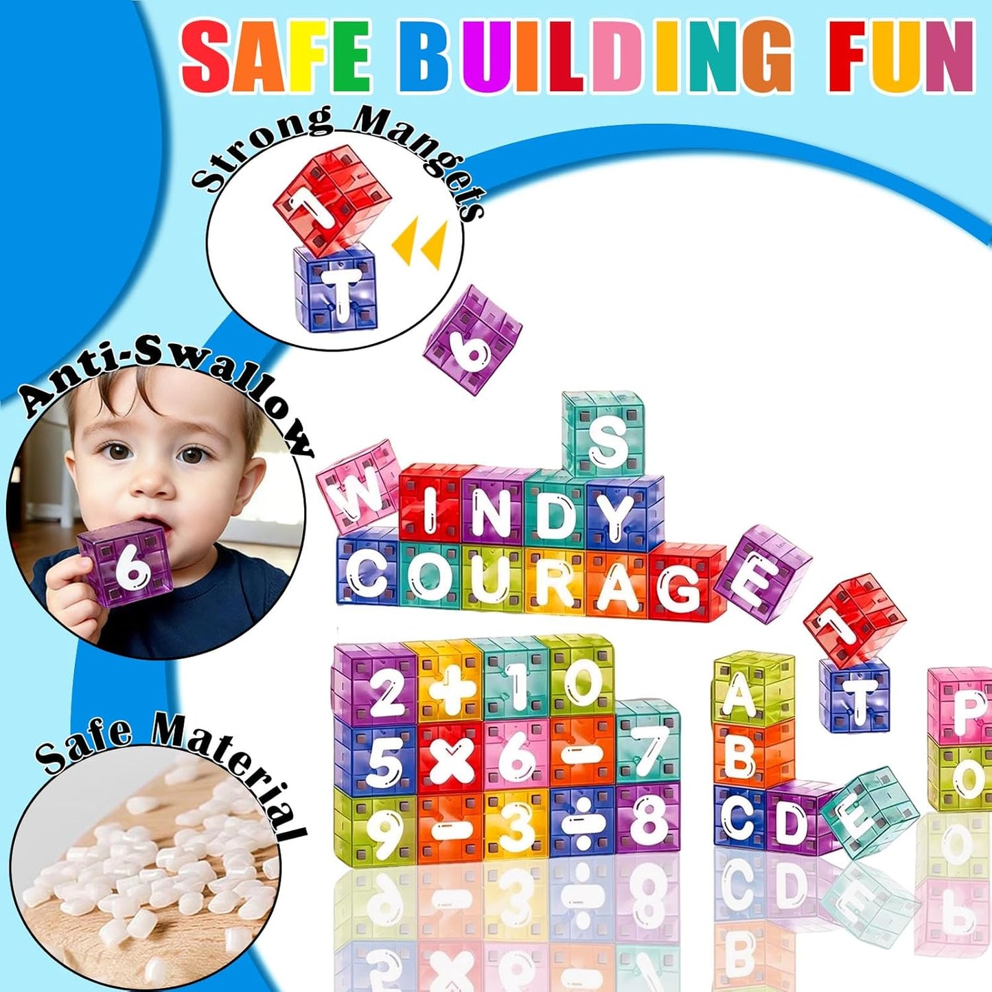 Magnetic Blocks,100 PCS Build Magnetic Santa Chimney Xmas Tree Gift World, STEM Construction Magnetic Cube for Boys Girls Age 3 4 5 6 7 8 9 10,Sensory Stacking Toy Christmas Birthday Gifts for Kids