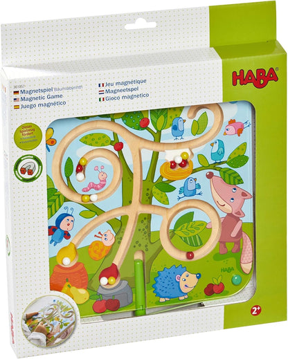 HABA Tree Maze Wooden Magnetic Puzzle Game - Develops Fine Motor Skills & Color Recognition