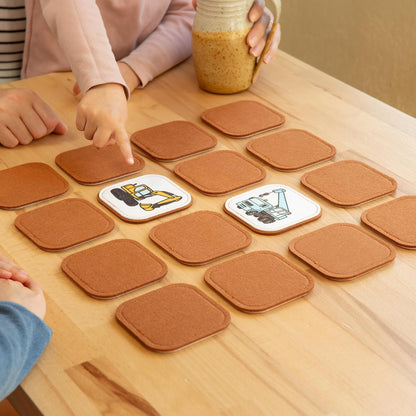 Felt Matching Game for Ages 2–4 – Soft and Safe for Ages 1+ – Montessori Memory Game – Sensory Flash Cards – Best Educational Gift for Ages 1–3 - Woodland Animal Theme