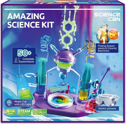 Science Can Science Kit for Kids 8-12 with Unique Lab Station, 50+ Chemistry Experiments & STEM Projects for Boys & Girls, Educational Toys & Learning Gift Idea for Birthday