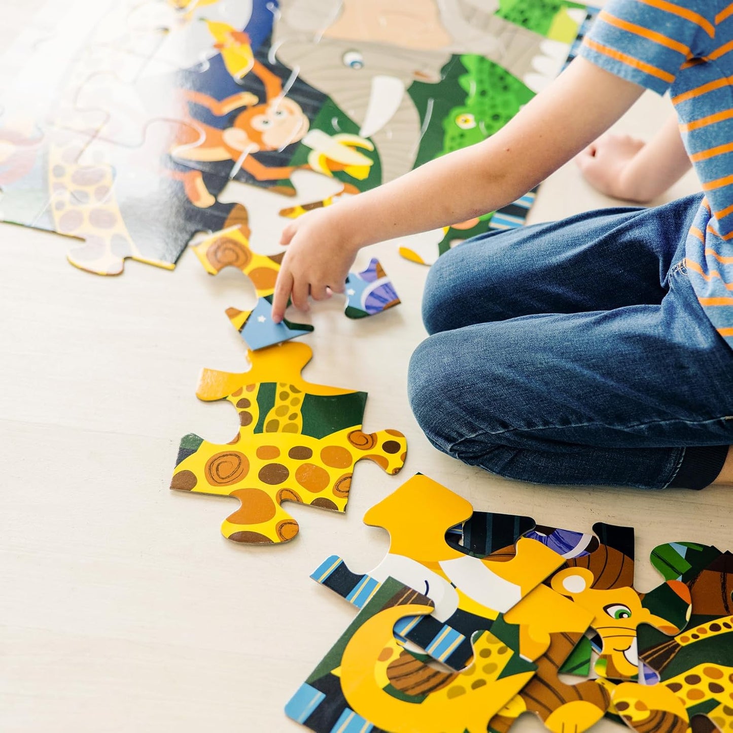 Melissa & Doug Dinosaur Dawn Jumbo Floor Puzzle (24 Pieces, 2 x 3 Feet), Jigsaw Puzzle for Preschoolers and Kids Ages 3+ - FSC Certified