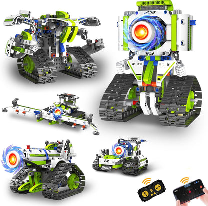 STEM Robot kit for Kids Ages 8-12, 5 In1 Science Building Blocks Kit, Remote & App Control Chainsaw Robot Toys, Technic Engineering Construction Sets for Kids 8 9 10 11 12 13 (429PCS)