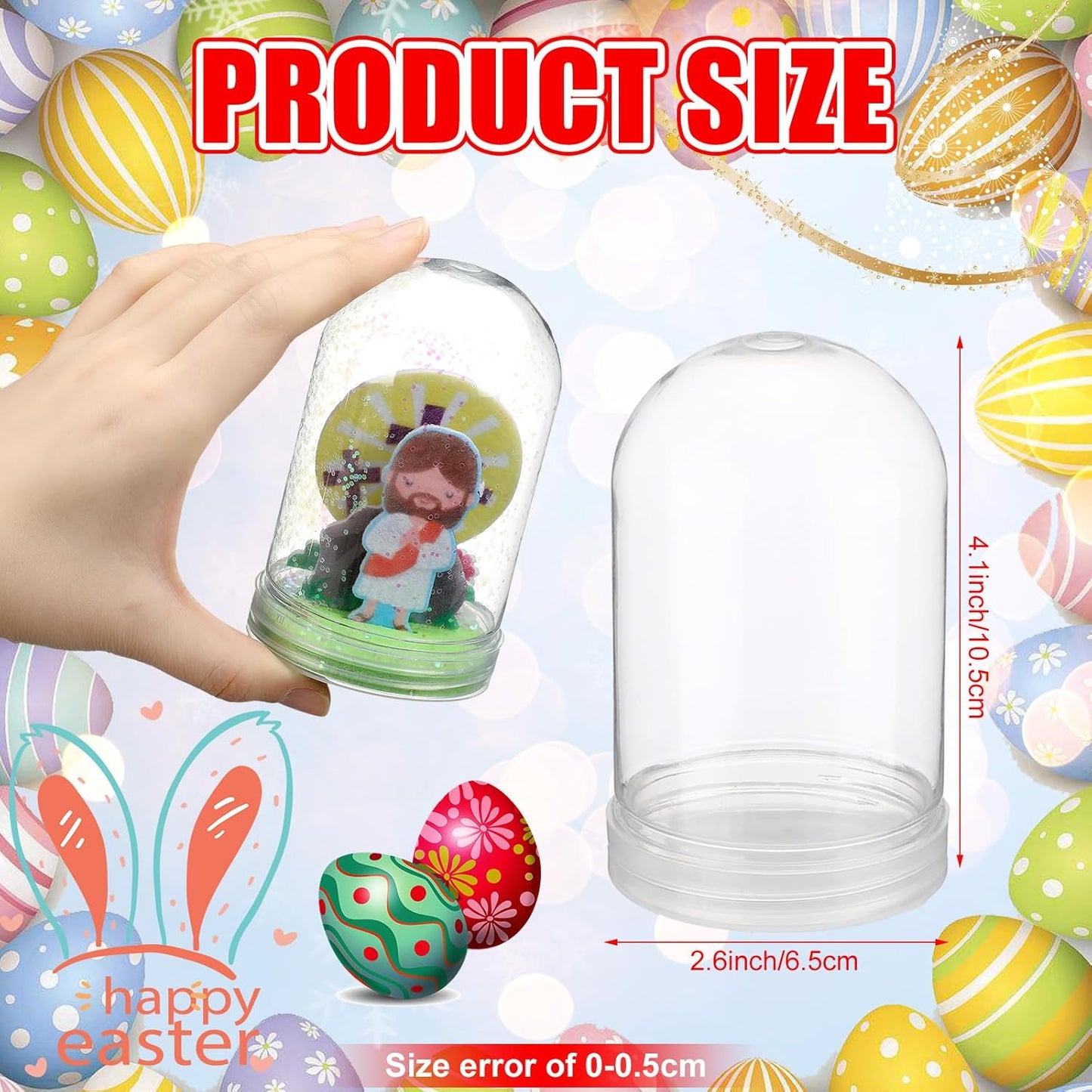 Shappy 12 Sets Christmas Nativity Snow Globe Craft Kits DIY Make Your Own Plastic Glitter Snow Globe Kit for Xmas Gifts Religious Sunday School Home Activities