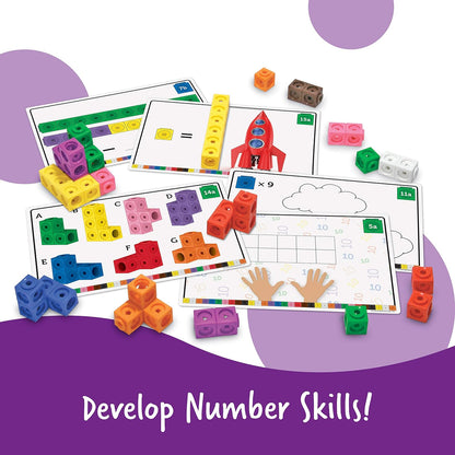 Learning Resources MathLink Cubes Kindergarten Math Activity Set Sea Adventures! - 115 Pieces, Age 5+, STEM Teaching Toys, Kindergartner Games