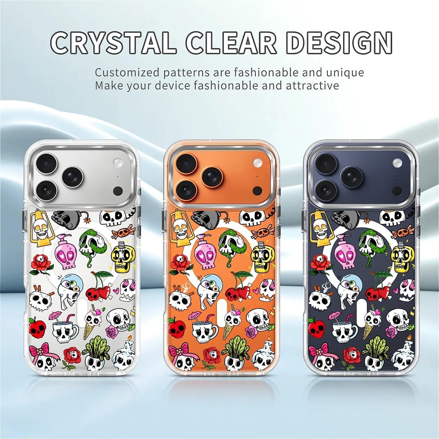 for iPhone 17 Pro Max Case [Compatible with Magsafe],Girls Women Clear Magnetic Case Silicone Shockproof Protective Cover with Pattern Colorful Motivational Letters