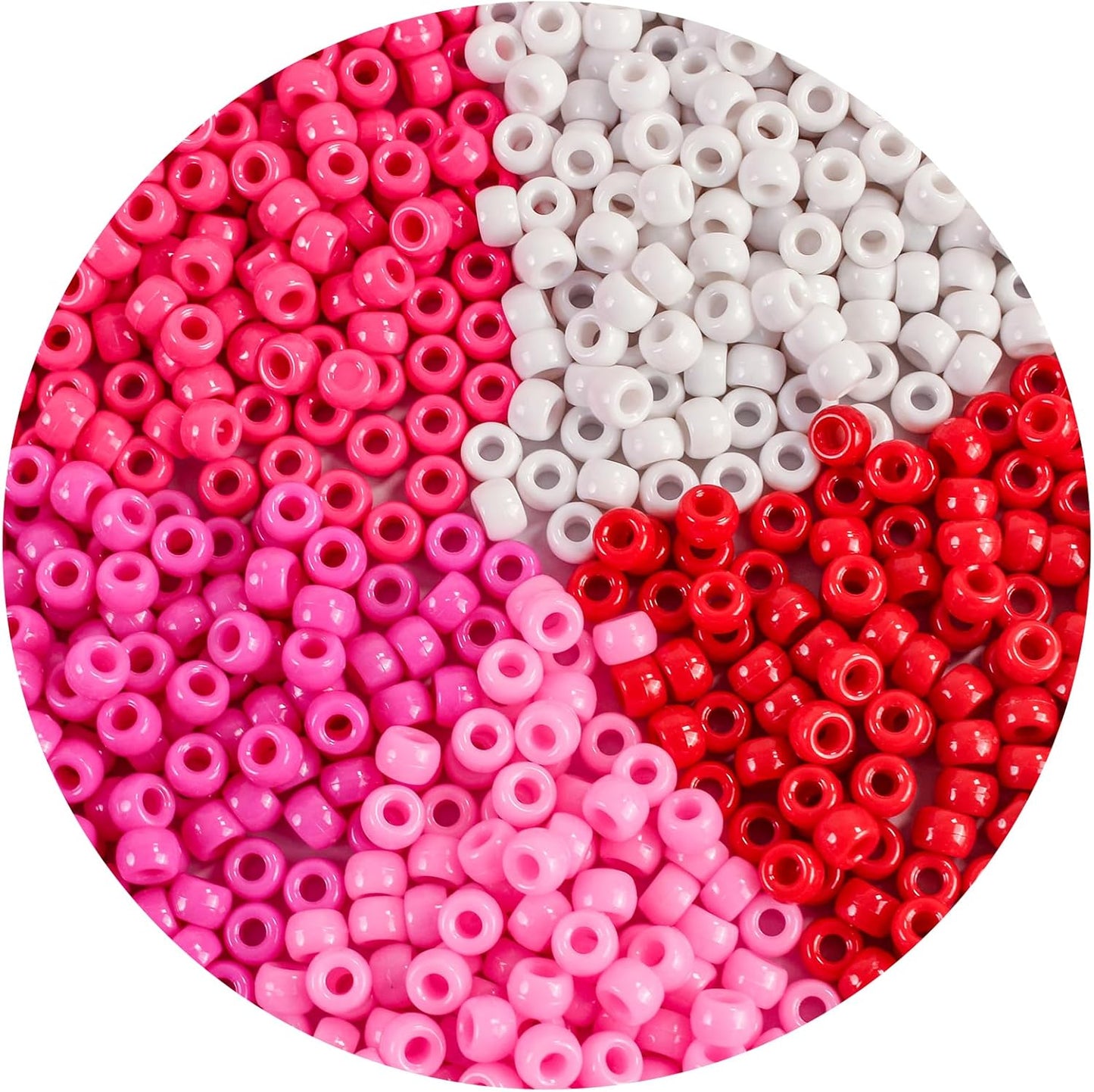 2000 Pcs Multi-Colored Glitter Pony Beads, 6x9mm, Round, Acrylic, Loose Beads, Perfect for Bracelets, Jewelry Making, Crafts