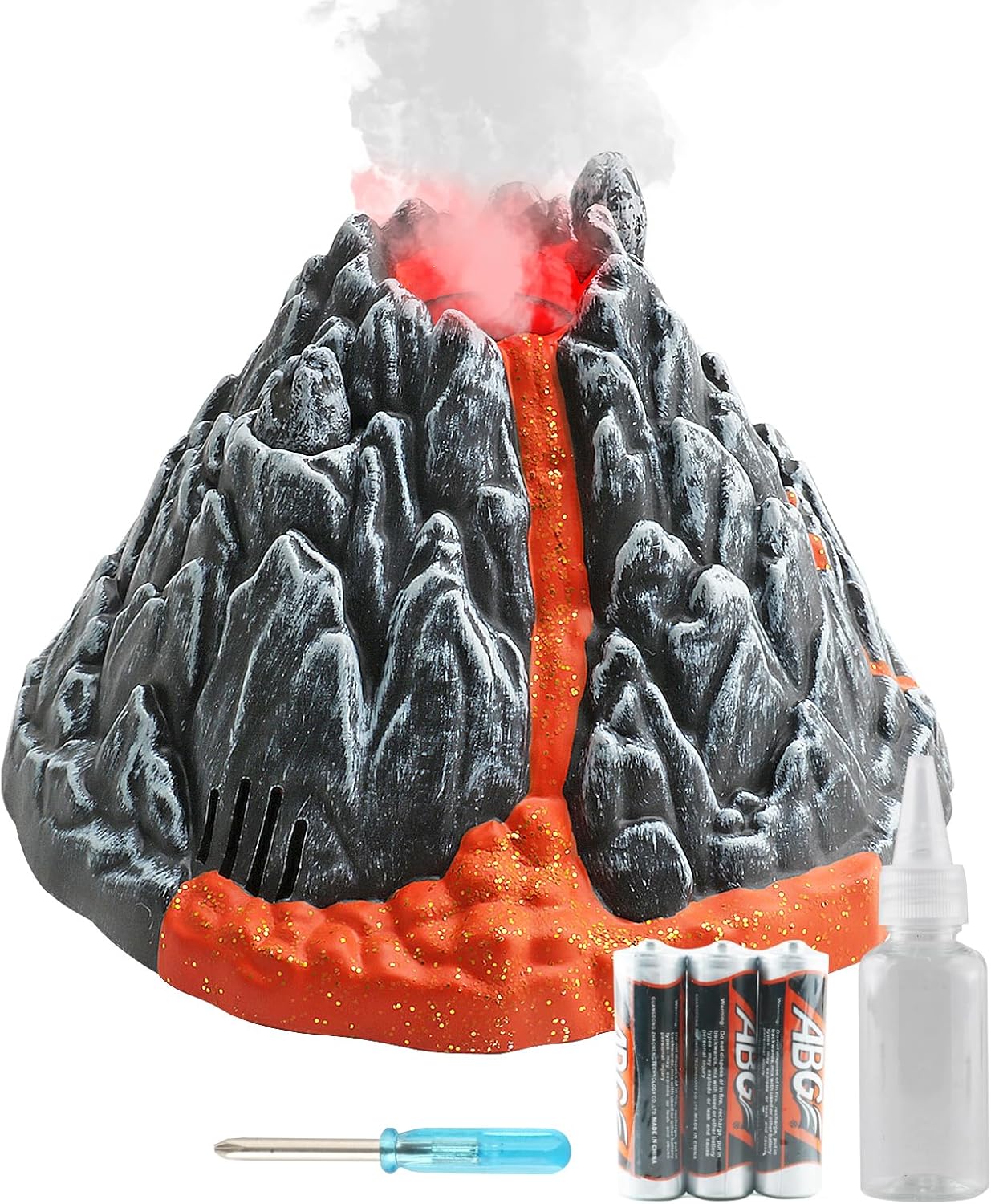 DINOBROS Volcano Toy for Kids 3-5, Mist-spouting Volcano Model with Dinosaur Sounds, Simulated Volcano Gifts for Boys and Girls