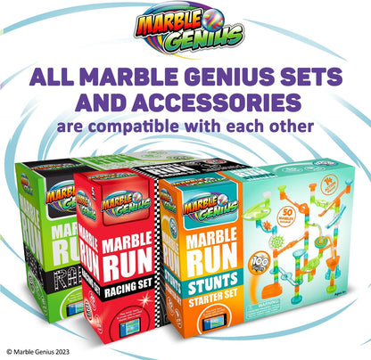 Marble Genius Stable Bases, 4pcs Marble Run Accessory Set for Kids Ages 4+, Fun Ultimate Marble Track Race Add-on Kit for Teens STEM