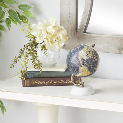 Deco 79 Marble Globe with Marble Base, 5' x 5' x 8', Teal