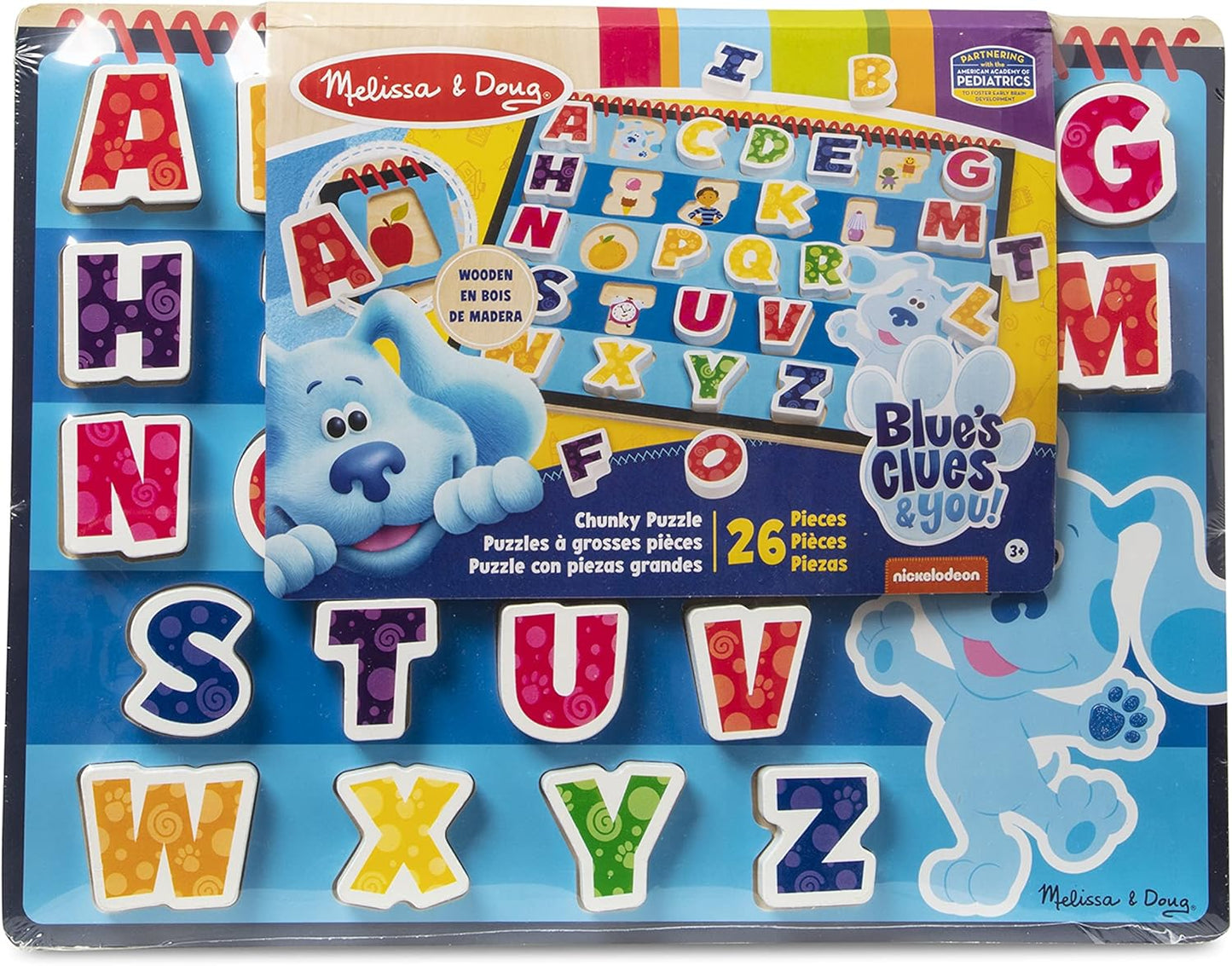 Melissa & Doug Blue's Clues & You! Wooden Chunky Puzzle - Alphabet (26 Pieces), Multi