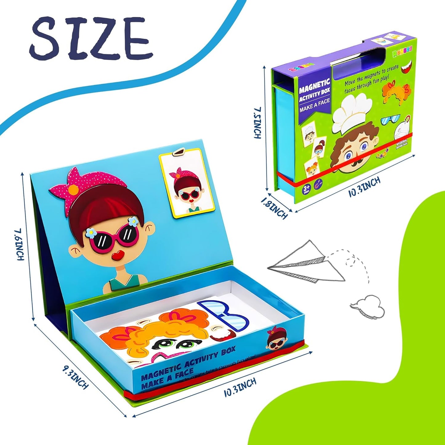 Marble Run for Kids, Vertical Magnetic Marble Maze Track with Doodle Board & Residue-Free Nano-Adhesive, STEM Explorers Brain Teaser Toy for Boys Girls Ages 3-12, Creative Thinking Games Gifts