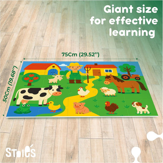 Stoie's Giant Floor Puzzle for Kids Ages 1-3 - My House Theme with 7 Different Rooms - Aids in Developing Fine Motor Skills and Critical Thinking - Made with Durable, Ecological Materials