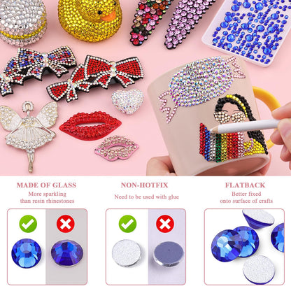 5000PCS SS6/2mm Glass Crystal Rhinestones (Clear), Bedazzling Flatback Rhinestones for Crafting DIY Crafts Nail Art Makeup Decoration, Gems Diamond Charms for Tumbler Shoes Clothing Mug