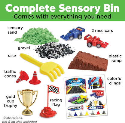 Creativity for Kids Sensory Bin: Race Track - Toddler Toys for Kids Ages 3-4+ Pretend Play, Sensory Learning Toys with Car Track, Gifts for Kids