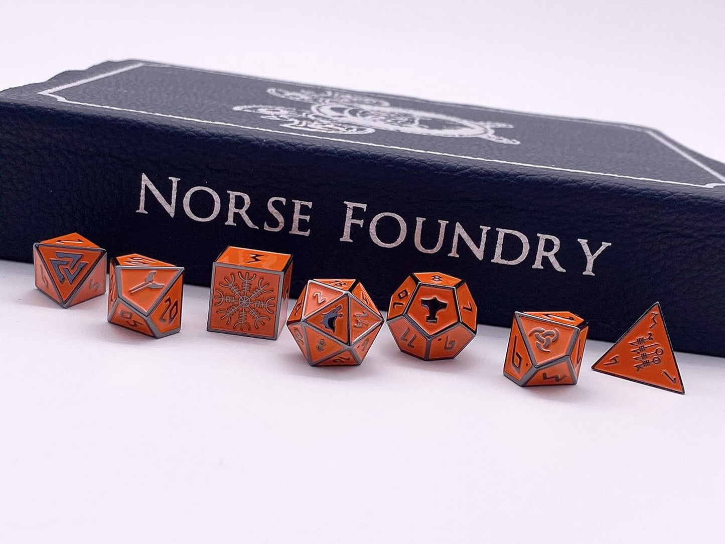 Norse Foundry Set of 7 Banshee Wail Norse Series Full Metal Polyhedral Dice RPG Math Games DND Pathfinder