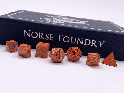 Norse Foundry Set of 7 Banshee Wail Norse Series Full Metal Polyhedral Dice RPG Math Games DND Pathfinder