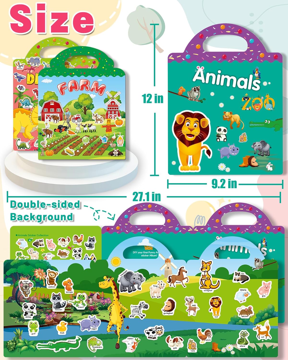 Halloween Sticker Books for Kids, Reusable Sticker Books for Toddlers, Halloween Travel Toys Acticities Crafts Birthday Gifts for Boys Girls Kids