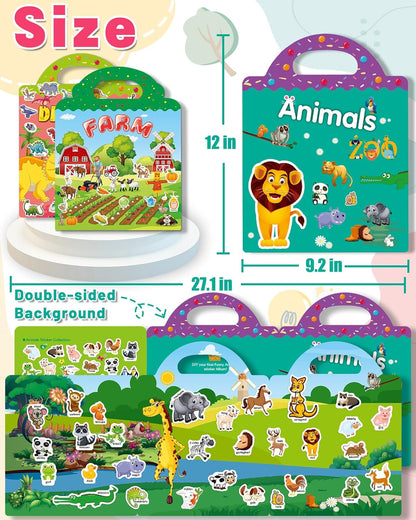 Halloween Sticker Books for Kids, Reusable Sticker Books for Toddlers, Halloween Travel Toys Acticities Crafts Birthday Gifts for Boys Girls Kids