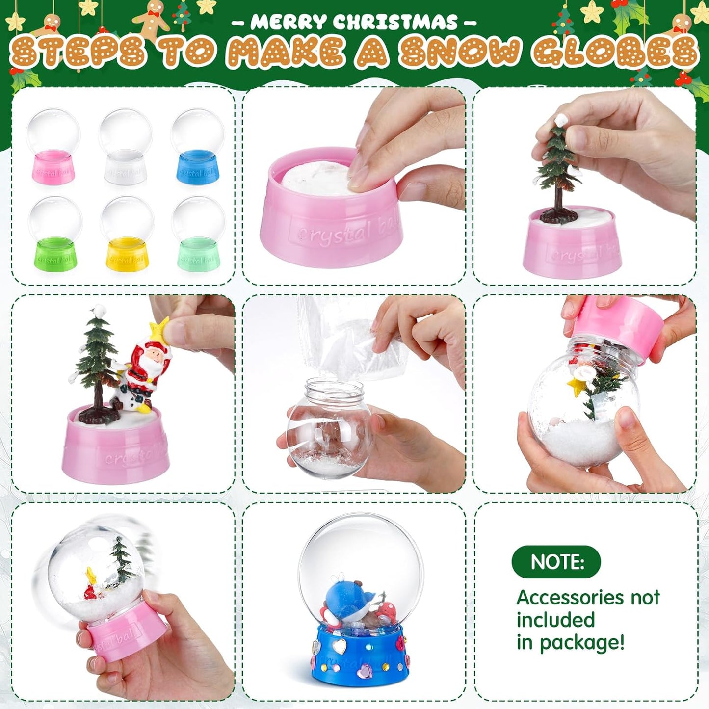 Mifoci 24 Pcs 4 Inch Empty Snow Globe Clear Fillable Water Globe with Screw Off Cap Empty Valentines Day Plastic Snow Case for DIY Crafts Home Decoration Display Plant