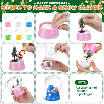 Mifoci 24 Pcs 4 Inch Empty Snow Globe Clear Fillable Water Globe with Screw Off Cap Empty Valentines Day Plastic Snow Case for DIY Crafts Home Decoration Display Plant