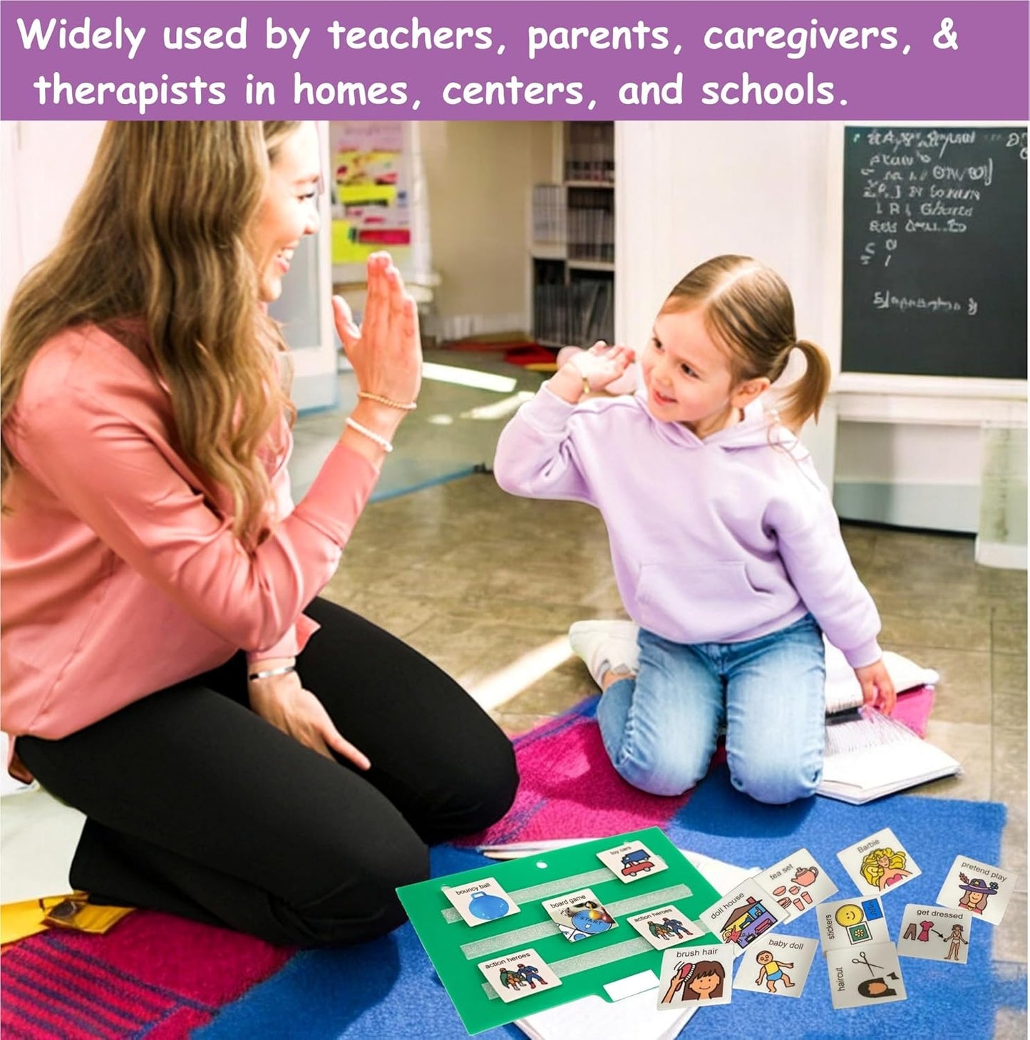 Smile4autism Large 2.5x10 ¼” Tools Perfect to Keep Your Loose Visual Picture Cards Organized. Autism, ABA, ADHD, Language & Apraxia Aspergers