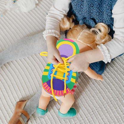 NUOBESTY 5 Sets Shoelace Threading Toys Educational Lacing Toys for Kids Learn to Tie Shoelaces Early Childhood Practice Kit 7.08X3.93In