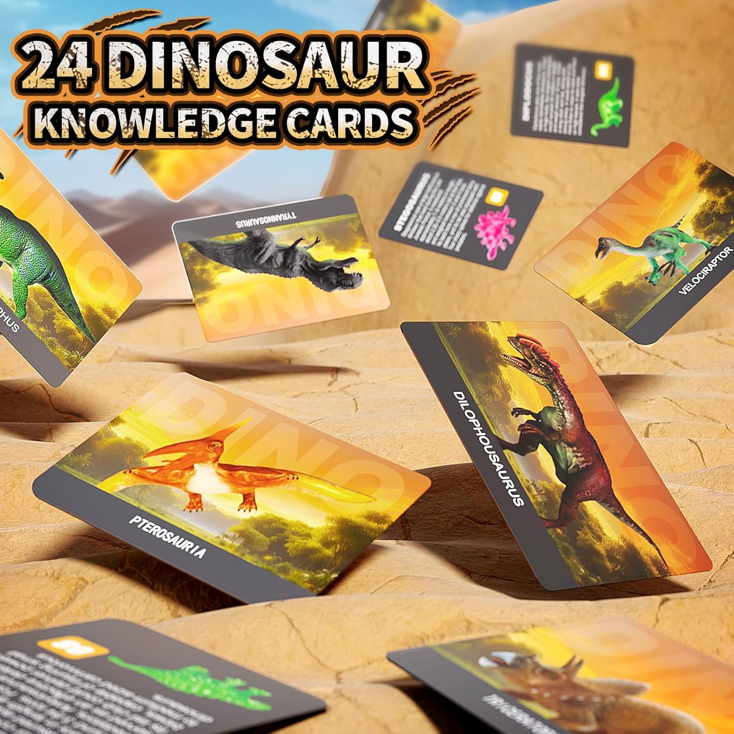 24 Dinosaur Eggs Dig Kit Toys for Kids, Dinosaur Eggs Excavation Kit with Magnifier, Easter Basket Stuffers, Science STEM Birthday Party Favors Gifts for Boys Girls Age 3 4 5 6 7 8 9 10 + Years Old