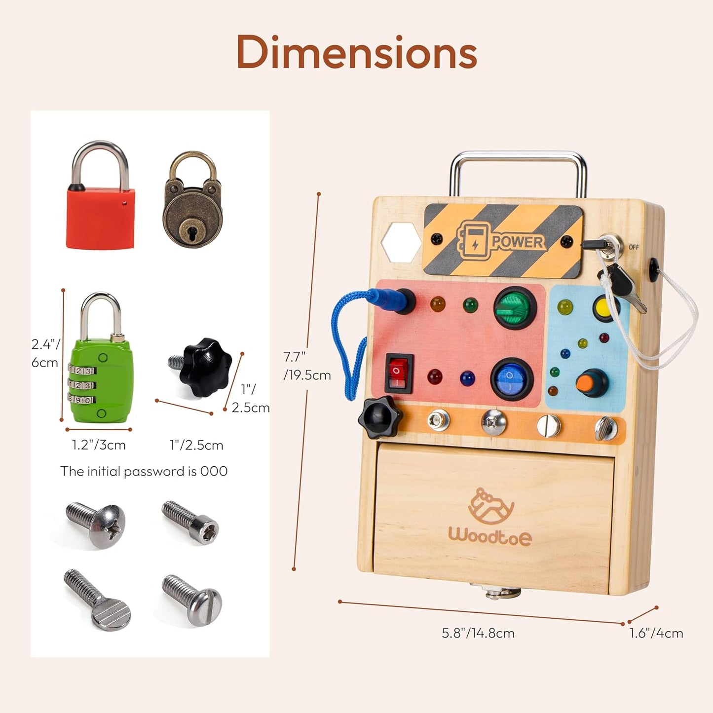 Woodtoe 8 PCS Montessori Lock and Key Toy, Montessori Toys for Toddlers 3 4 5 Year Old, Kids Tool Set, Montessori Materials Preschool Learning Toy, Fine Motor Skill, Educational Toys for Boy Girl 3-6