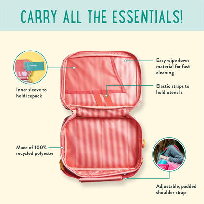 PlanetBox Rover Stainless Steel Bento Box Style Lunch Box Kit for Youth with 5 Compartments – Butterflies Edition includes Insulated Lunch Bag, Leakproof Food Containers & Matching Magnets