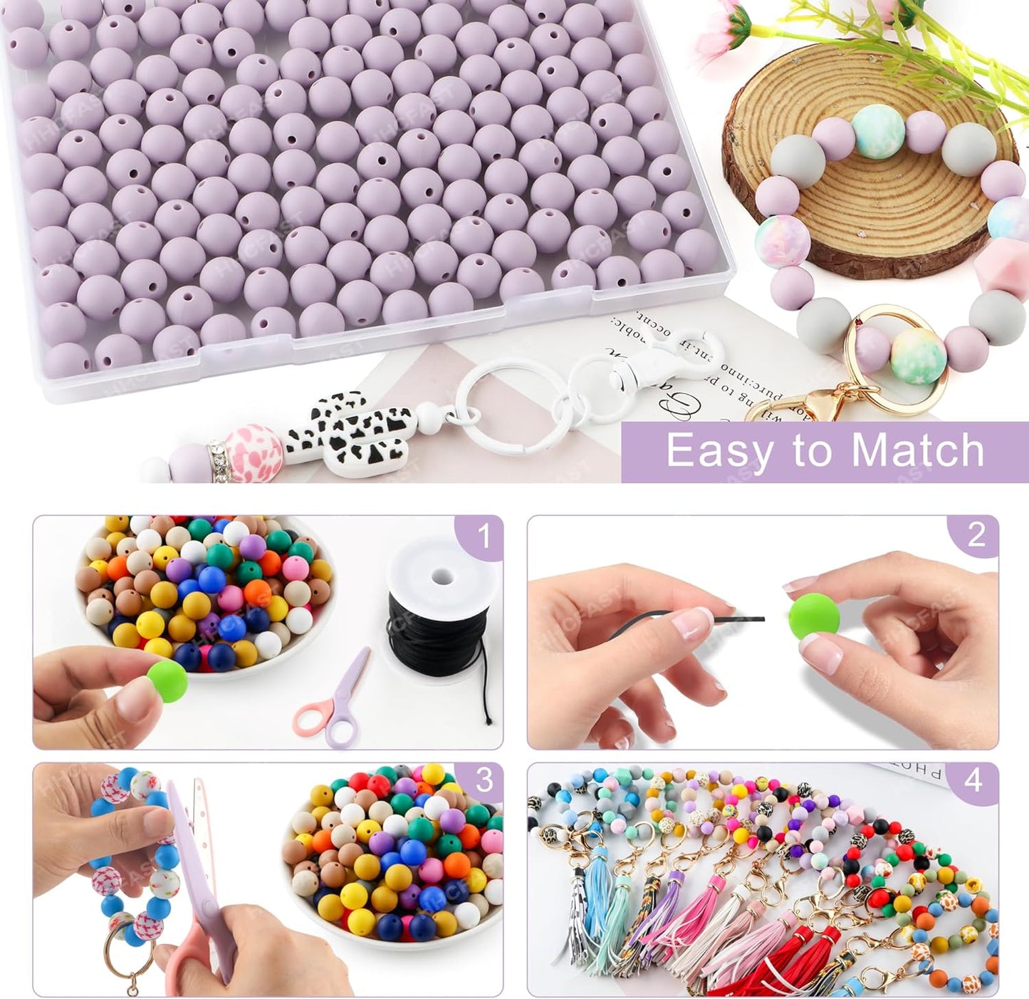 65Pcs 19mm Silicone Beads for Keychain Making Bracelet Necklace, Bulk Round Silicone Beads for Pens（Christmas Green） - Colors B