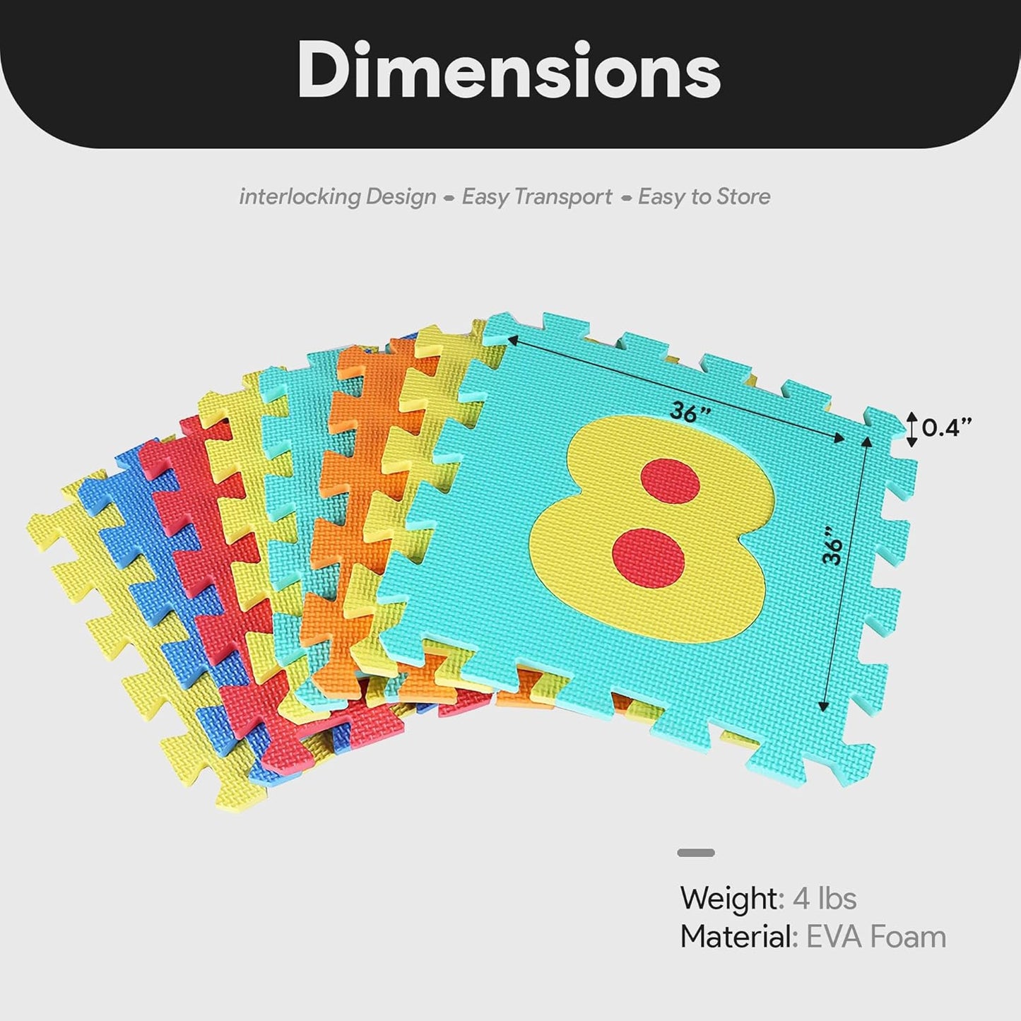 BalanceFrom Kid's Puzzle Exercise Play Mat with EVA Foam Interlocking Tiles