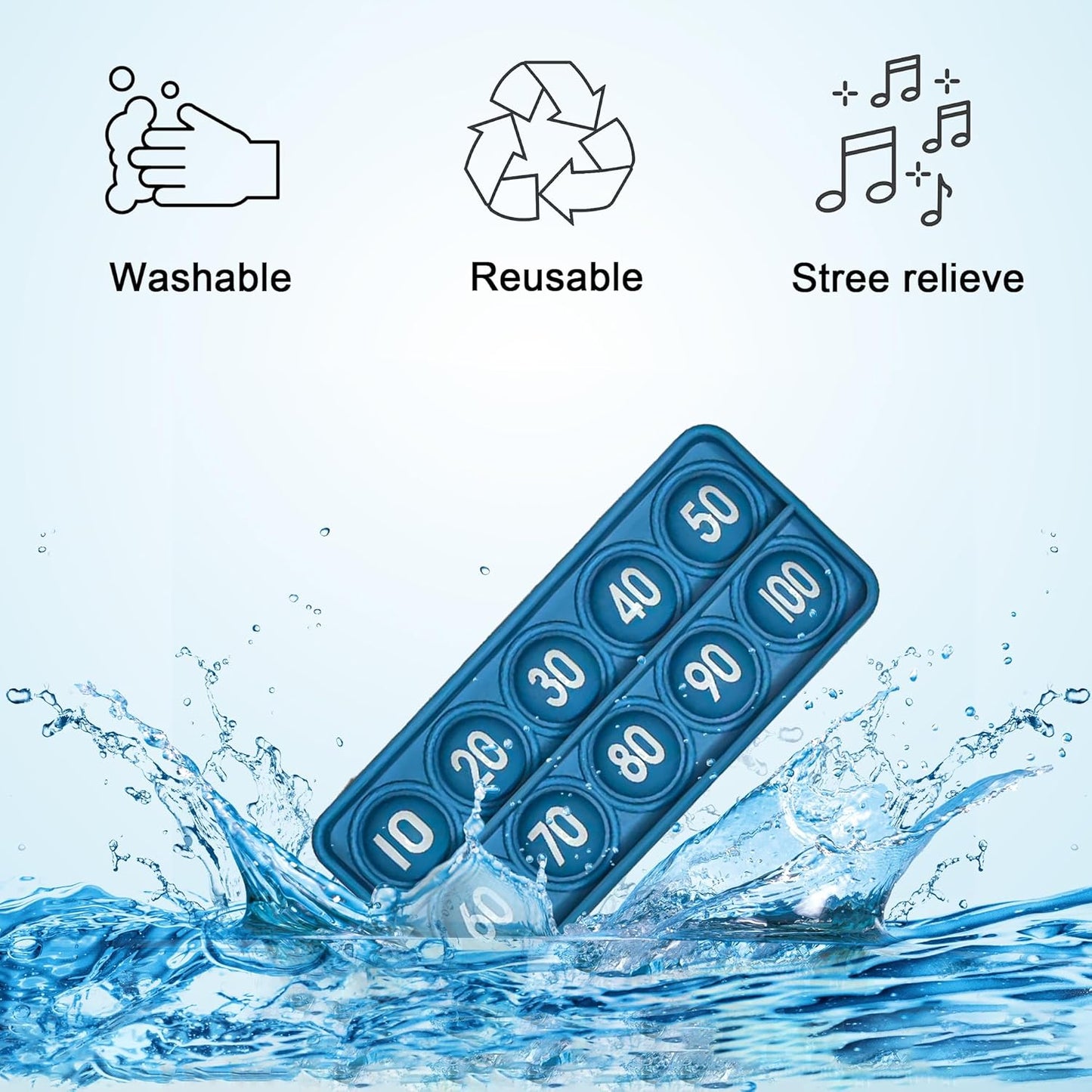 Ten Frame Pop Math Manipulatives - Set of 10 Silicone Fidget Toys for Kindergarten Classrooms - Engaging Educational Counting & Addition Toys for Kids 3 4 5 Years Old